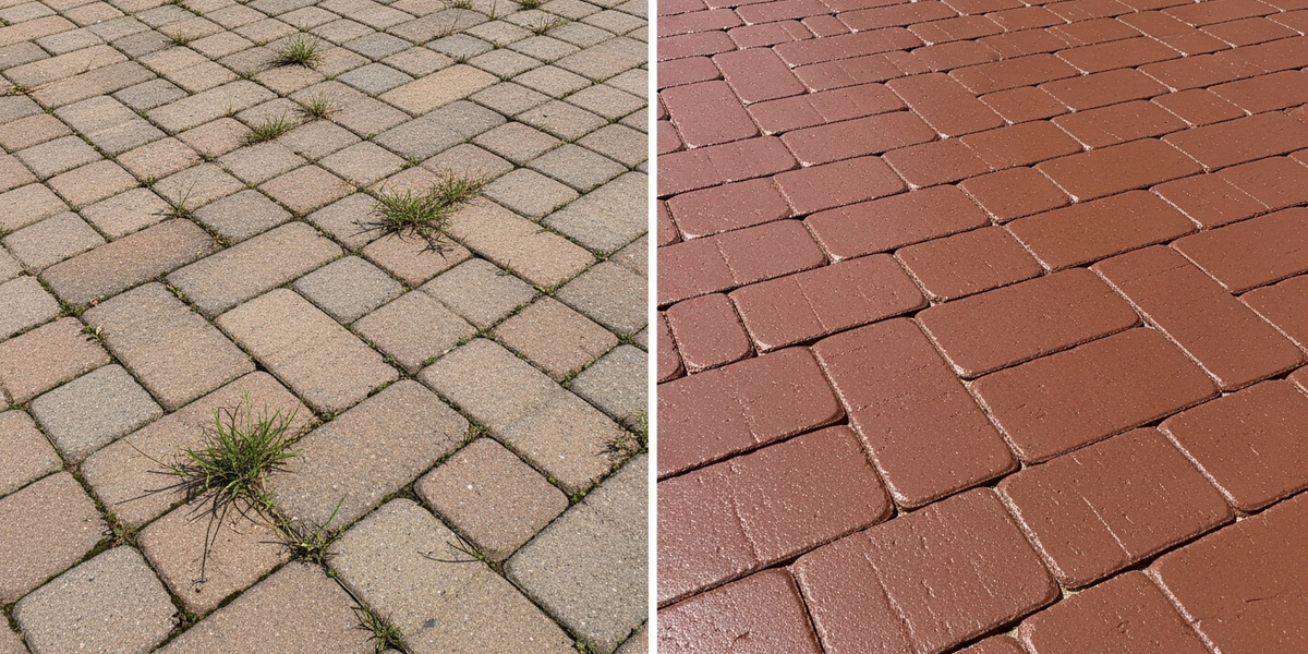 Paver Sealing before and after