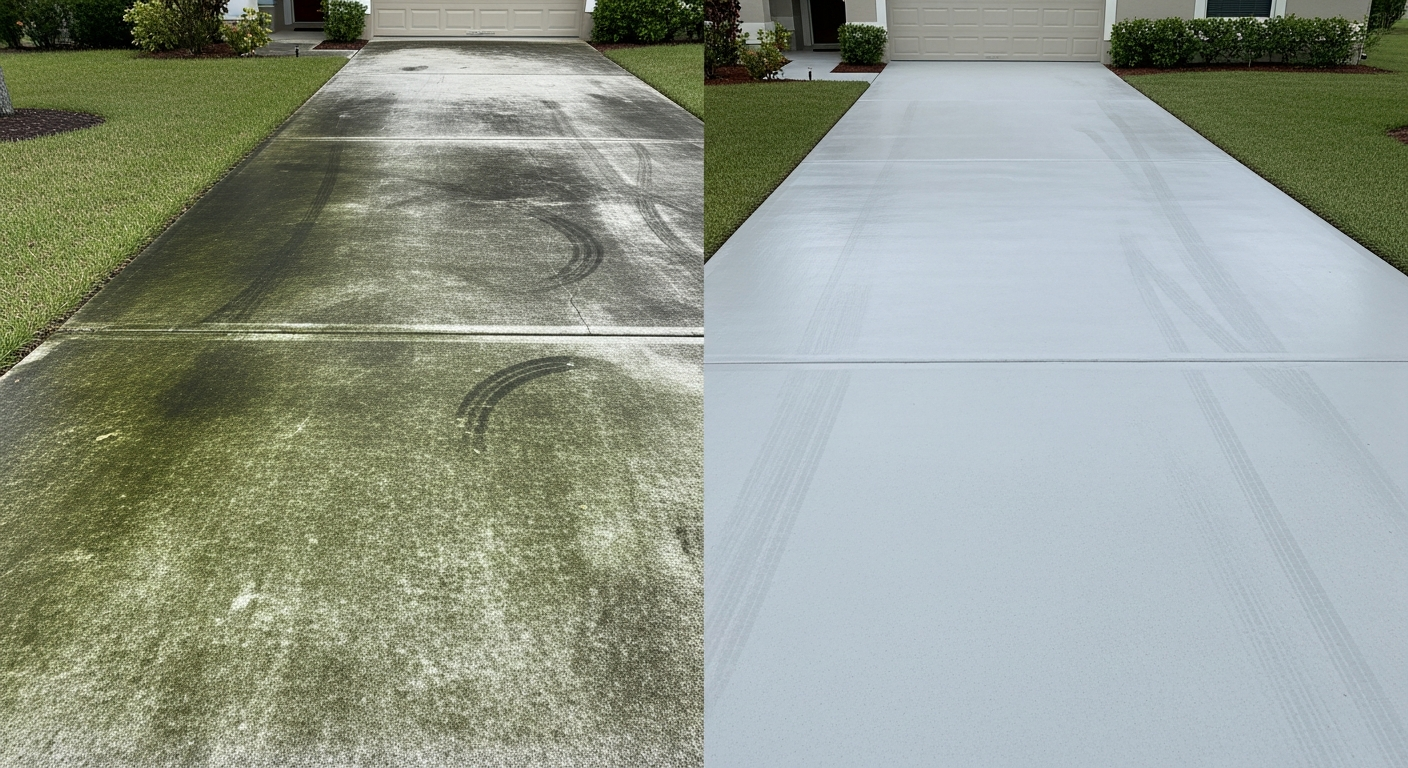 Pressure Washing before and after