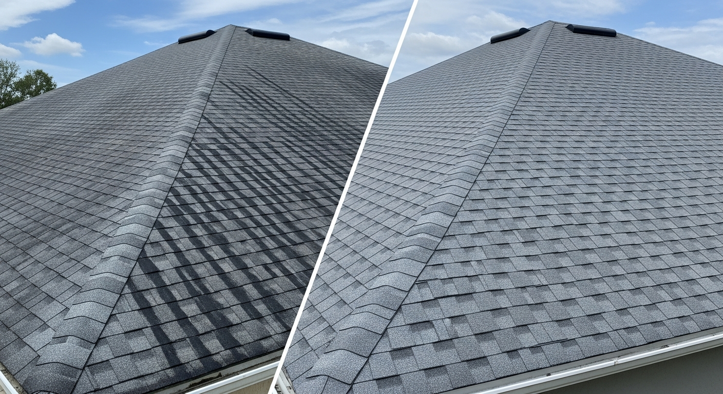 Soft Washing before and after