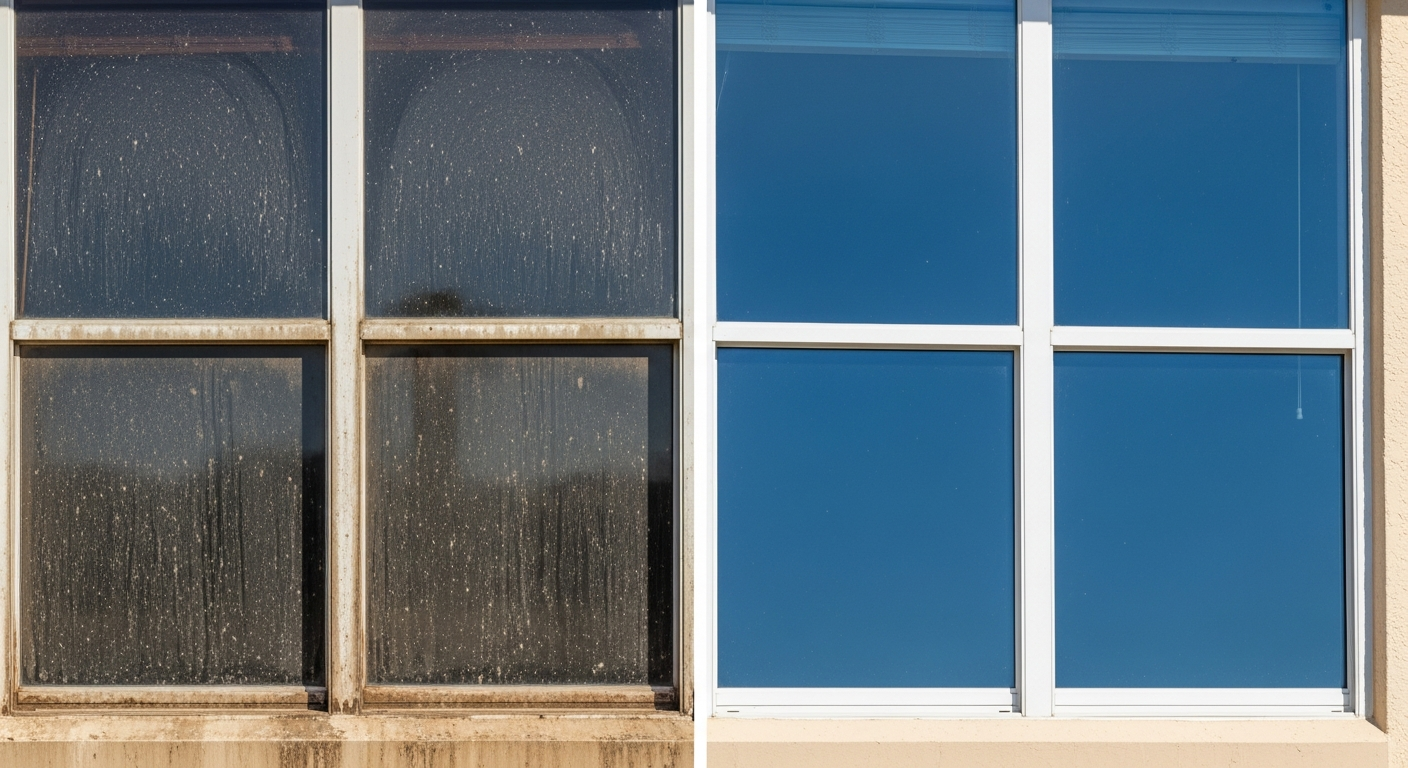 Window Cleaning before and after